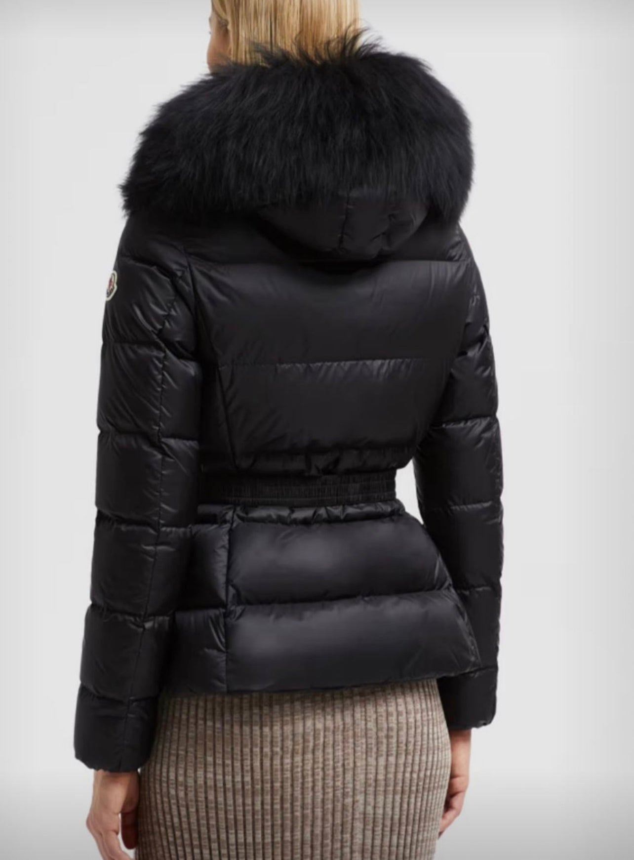 GIUBBOTTO MONCLER DONNA CORTO NERO CON PELLICCIA NERO