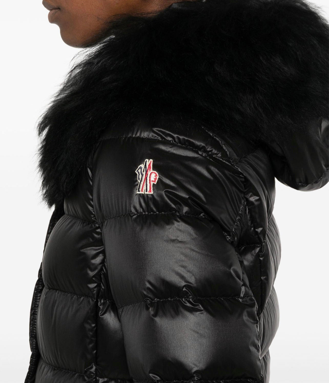 GIUBBOTTO MONCLER DONNA CORTO NERO PELLICCIA