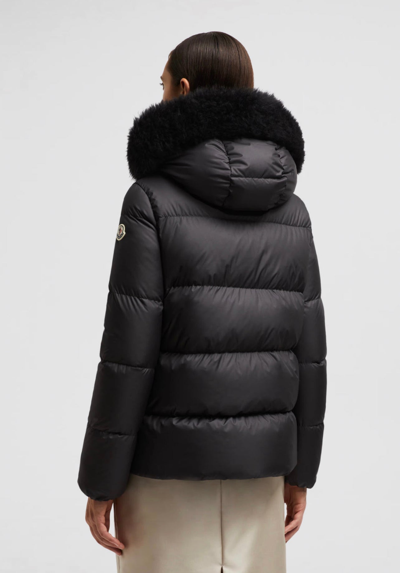 GIUBBOTTO MONCLER DONNA NERO CON PELLICCIA
