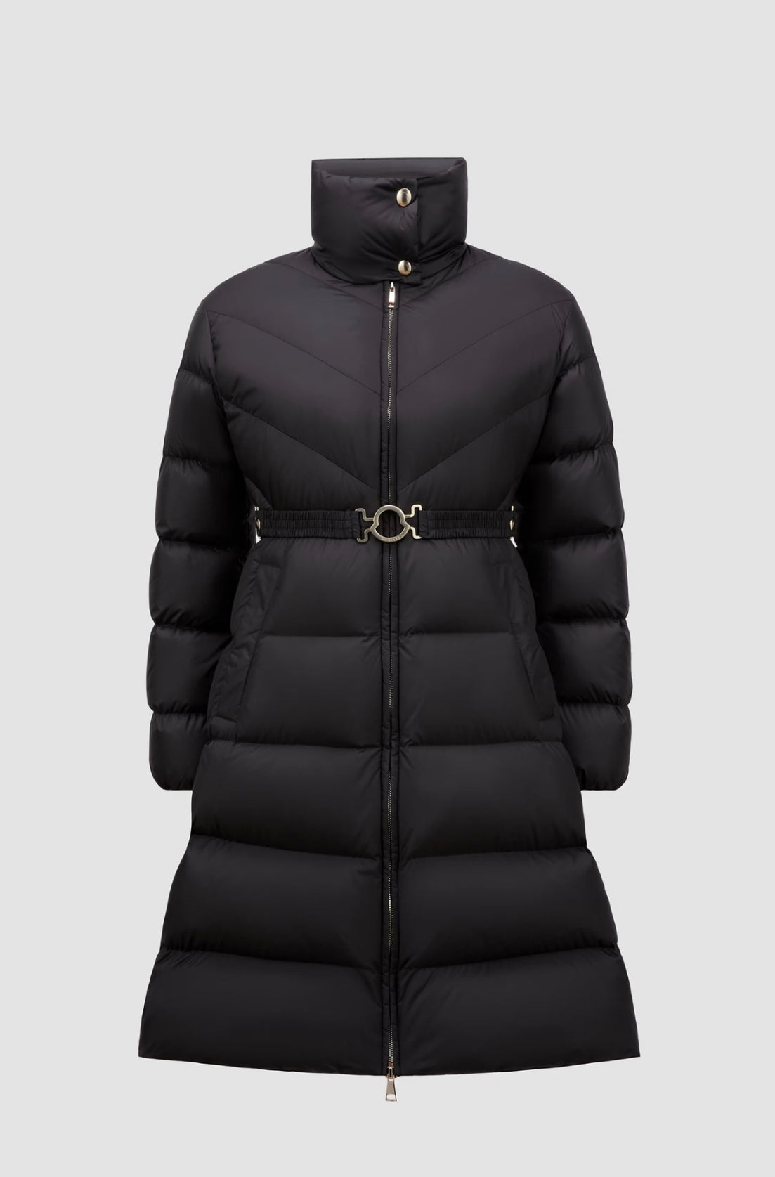 GIUBBOTTO MONCLER DONNA LUNGO CON CINTA NERO