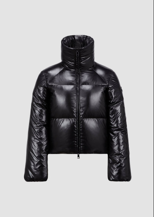 GIUBBOTTO MONCLER DONNA CORTO NERO DIAGONALE