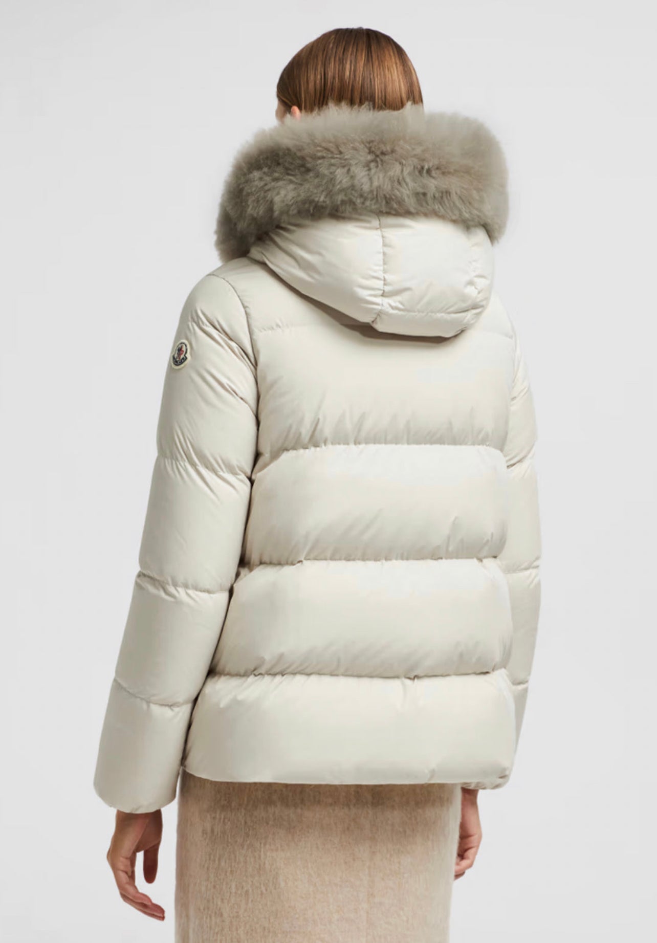 GIUBBOTTO MONCLER DONNA BIANCO CON PELLICCIA