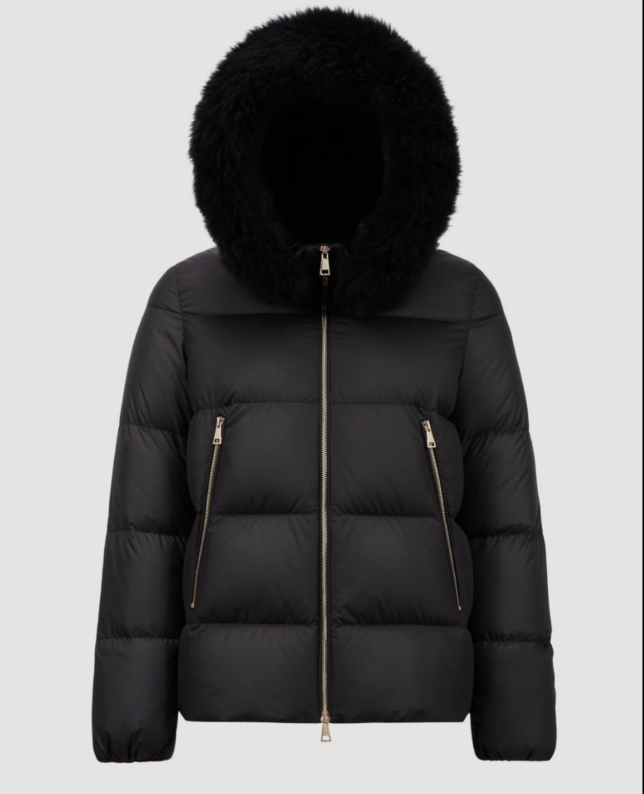 GIUBBOTTO MONCLER DONNA NERO CON PELLICCIA