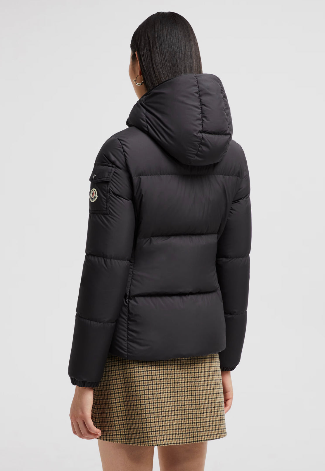 GIUBBOTTO MONCLER DONNA CORTO NERO OPACO CAPPUCCIO