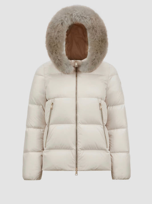GIUBBOTTO MONCLER DONNA BIANCO CON PELLICCIA