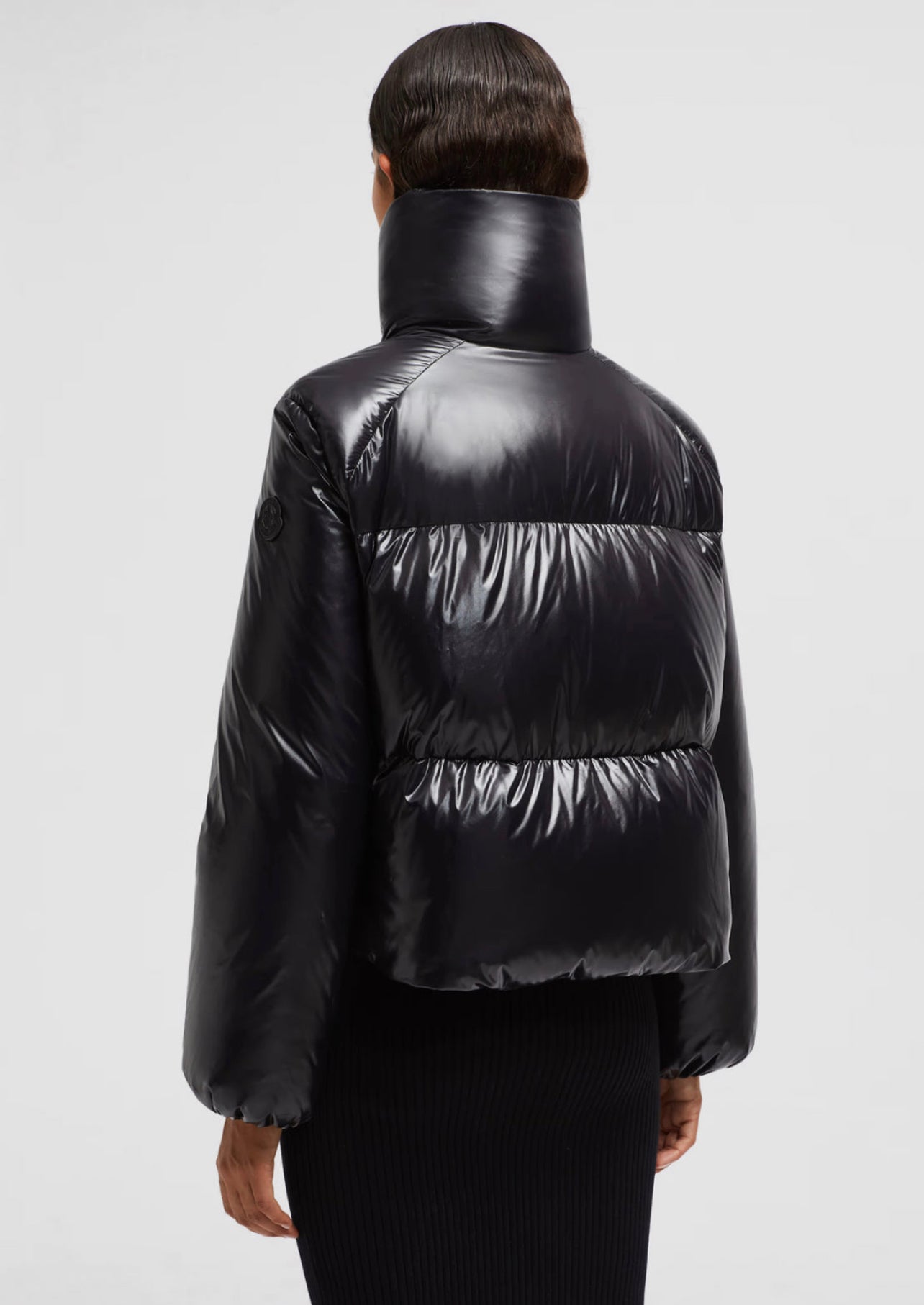 GIUBBOTTO MONCLER DONNA CORTO NERO DIAGONALE